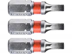 behajtóhegy lapos, 3 db, S2 acél; 3×25mm, bliszteren