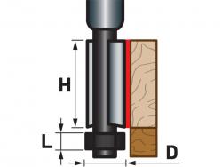 felsőmaró fára, színelő (süllyesztő) maró, csapágyas, D12,7×H25, befogás: 8mm, keményfém lapkás