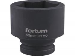 gépi (impakt) dugófej 3/4", 55mm, L 70 mm, feketített, FORTUM