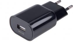 hálózati USB töltő adapter, 2,4A / 12W, kábel nélkül