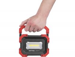 hordozható LED lámpa (reflektor), 10W; 1000 Lm, IP54, Li-ion akkus, 4400 mAh, USB tölthető, Power Bank funkcióva 0,36 kg