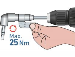 hosszabbító szár BIT-ekhez, L-alakú (105°) 1/4"×140 mm; mágneses (sarokcsavarozó adapter)