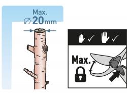 metszőolló; 215mm, mellévágó, max. 20mm átvágás, SK5 acél penge, műanyag fogantyú