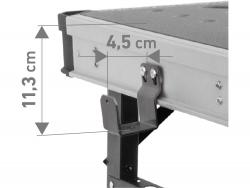 munkapad állítható, összecsukható; magasság: 735 - 885 mm