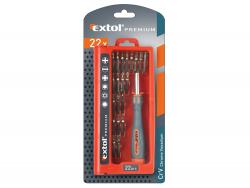 órás csavarhúzó klt. 22 db C.V. bitekkel; lapos 1,5-3mm, PH000-PH1, PZ0-PZ1, imbusz: 1,5-3mm, torx: T6-20