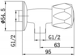 sarokszelep 1/2", króm, BALLETTO