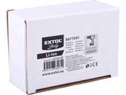 tartalék akku 12V Li-ion, 402403 géphez; 2000mAh, Extol Lady