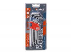 torx kulcs klt., CV. ; 9db, lyukas, T10,15,20,25,27,30,40,45,50, bliszteren